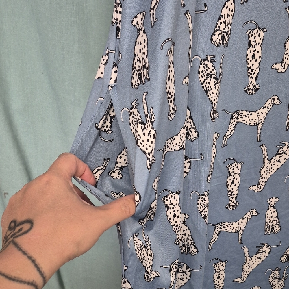 Women’s Blue Dalmatian Print Sleep Shirt - Picture 6 of 7